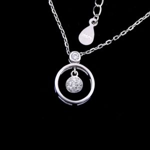 Attractive Silver Cubic Zirconia Necklace , Bell Chain 925 Silver Choker