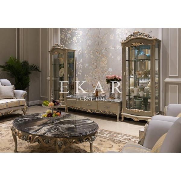 Antique Royal Ash Wood Carving Home Living Room Furniture Cabinet Tv Stand