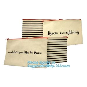 Professional Cosmetic Bag Canvas Zipper Pouch Wholesale, Private Label Makeup