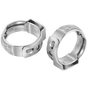 Plumbing System Tumbled SUS304 Single Ear Stepless Hose Clamps