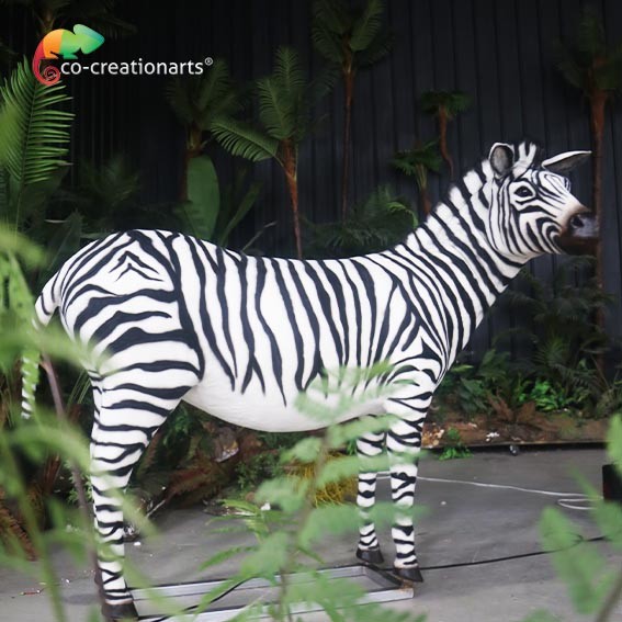Simulated Moveable Zebra Realistic Animatronic Animals For Zoo Exhibition