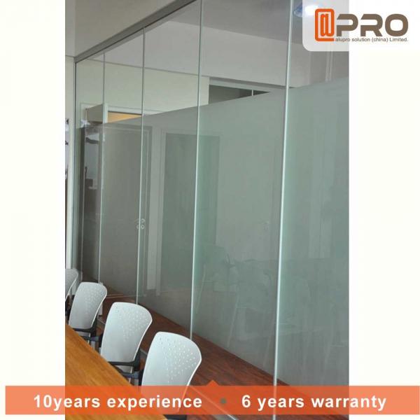 Modern Double Glazed Office Partitions 6063-T5 Grade Aluminum Alloy Frame