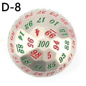 Colored Solid 100D Metal Dice Set Dungeon and Dragon DND # RPG # COC