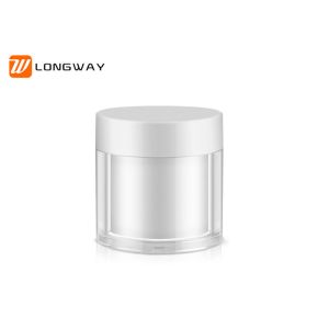 Plastic cosmetic container/ double wall white plastic jar/breast tight cream jar