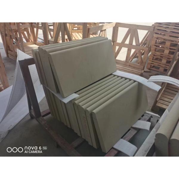 Bull Nose Beige Natural Sandstone Step Stone Round Edge For Outdoor Stair Steps
