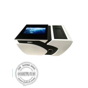 Adjustable angle LCD advertising display , office tea table desk kiosk