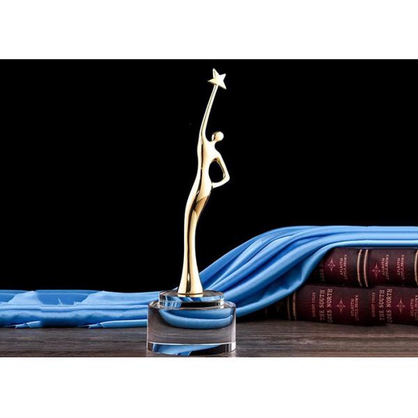 Buy Anniversary Metal Cup Trophy , White Crystal Base Custom Award Trophies at wholesale prices