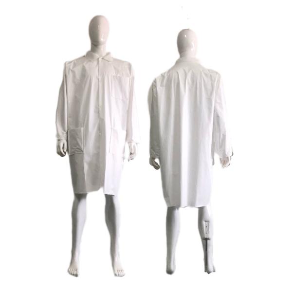 White Microporous Waterproof Dustproof Unisex Uniform Lab Coat with Elastic