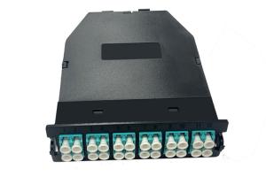 Quality Fully Loaded MPO MTP Cassettes Female To LC Duplex Multimode OM3 24 Fiber Cassette for sale