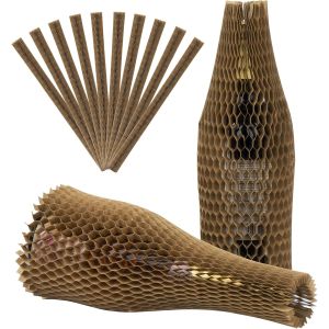 Kraft Paper Honeycomb Sleeve For Glass Wine Bottle Protective Shipping Cushion