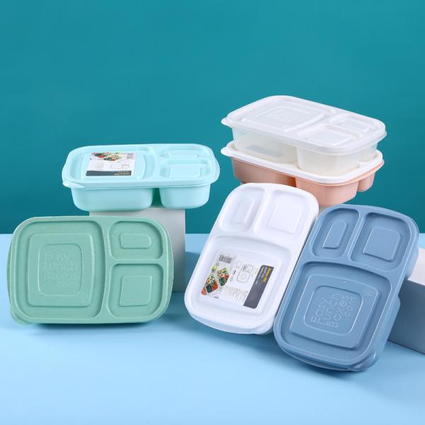 Buy Takeaway 3 Compartment 119g Microwave Plastic Lunch Box at wholesale prices
