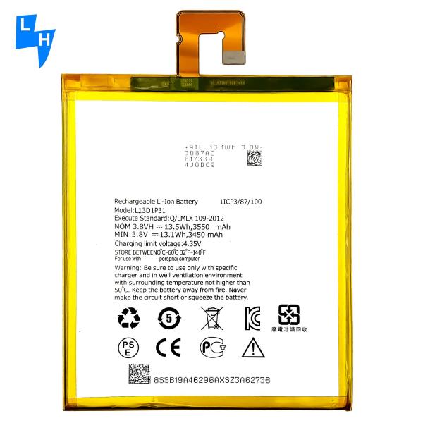 OEM 13.5wh L13D1P31 Battery for Lenovo S5000 A7-50 A3500 S5000H Tablet PC 3550mah 3.8V