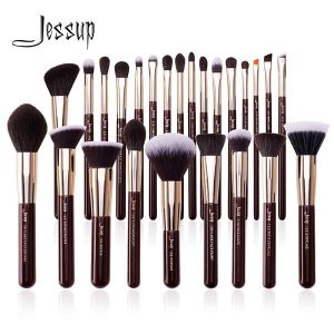 Natural Hair 5.6'' 6.9'' Pro Makeup Brushes Set Zinfandel Grape Color