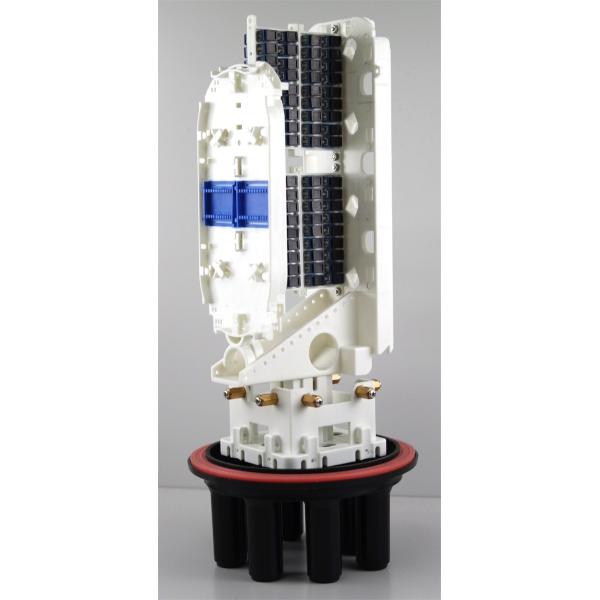 direct buried FTTH Fiber Optic Closure , PP ABS 8small round ports 1big round 64sc