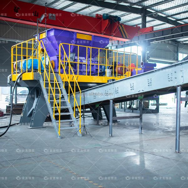 Heavy-Duty Double Shaft Shredder with 500×480 mm Feed Inlet 200 mm Blade Diameter and 2800×1300×1850 mm Dimensions for Industrial Recycling