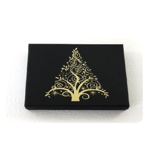 Black Chocolate Truffle Packaging Boxes Offset Printing With Paper Divider