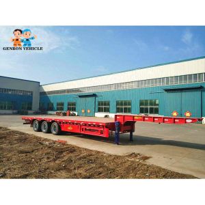 China Detachable Lowboy 50t 13000mm Heavy Duty Low Bed Trailers on sale