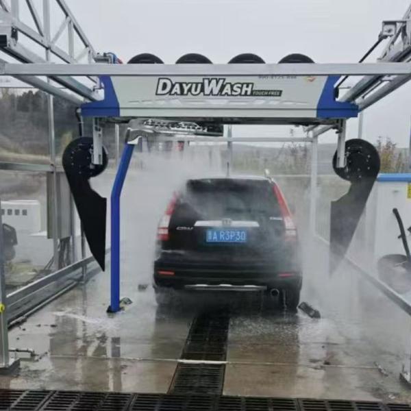 Buy Single Arm Touchless Car Wash Equipment With 6 Dryers And 8m Lx5mm Rail Size Touch Free Automatic Car Wash Water Reclamation System at wholesale prices