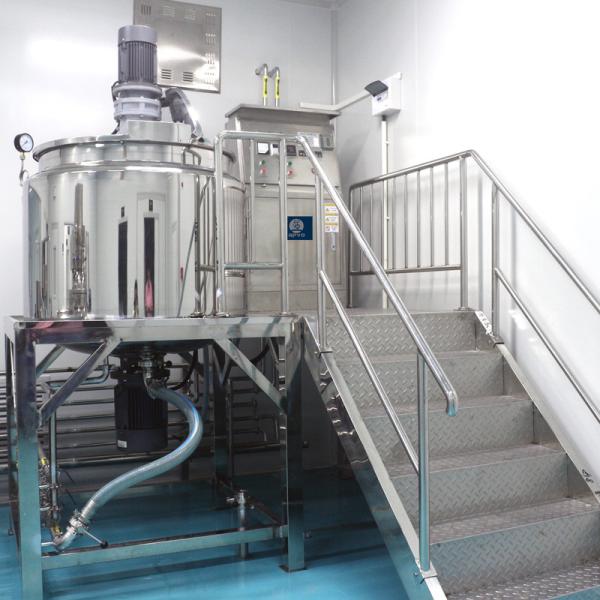 Cosmetic Industry Liquid Homogenizer Mixer With Three Layer Stainless Steel Pot