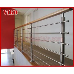 Steel Cable Stair VK70SC Aluminum Baluster Treed BeechGlass Handrail 304