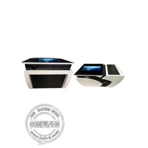 Adjustable angle LCD advertising display , office tea table desk kiosk