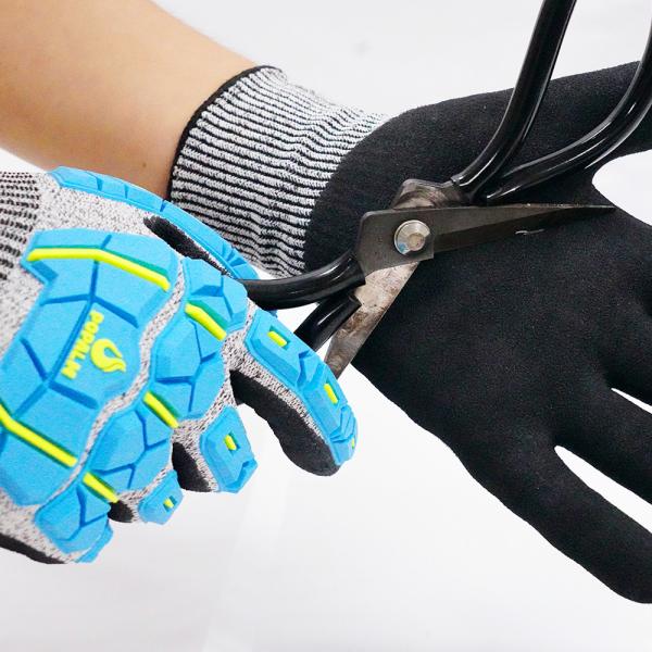 Superior 13 Gauge Cut Proof TPR Safety Gloves Nitrile Coated Oil Industrial Work Gloves For Heavy Duty