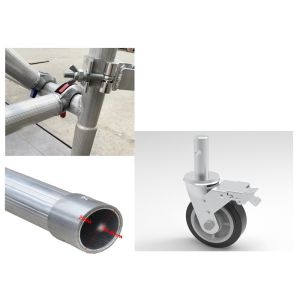 T6 Movable Aluminum Scaffolding Tower Customized Height Working Bench