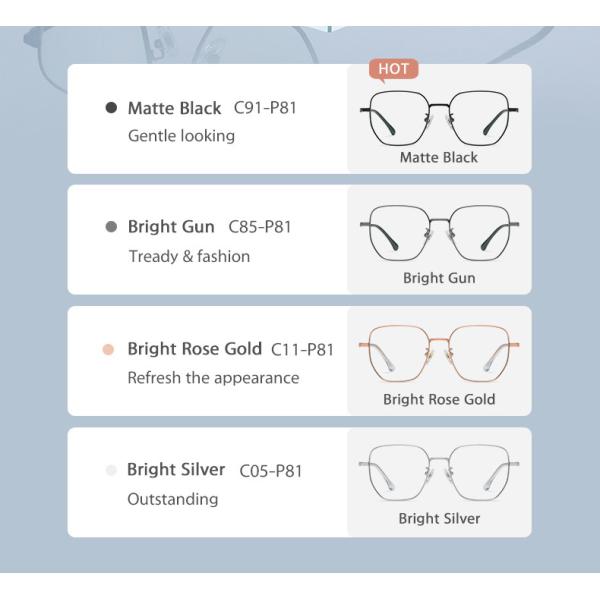 Polygonal Titanium Frame Glasses Blue Light Blocking Lens For Men And Women