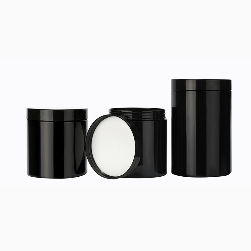 Amber Clear PET Plastic Storage Jars With Aluminum Plastic Screw Cap