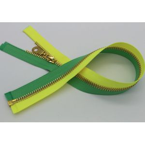 Open End Coats All Purpose Zipper 5# / 8# , Yellow Green Tape Coats Invisible Zipper