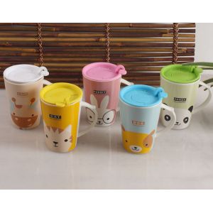 Quality ceramic coffee mug with slip lid for sale