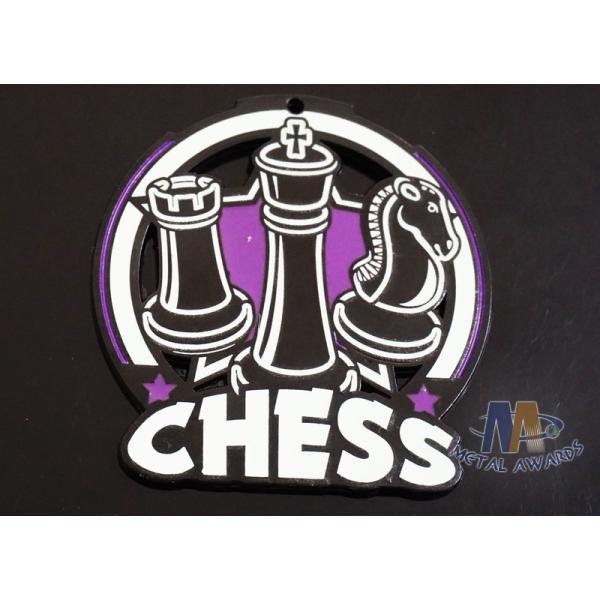 Buy 2D / 3D Design Glow In The Dark Chess Medals Participation Medals Spray Black Plating at wholesale prices