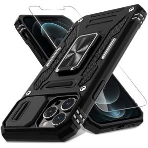 Quality iPhone 12 Pro Max with Slide Camera Cover+Screen Protector(1 Pack),Rotated Ring Kickstand Military Grade Shockproof for sale