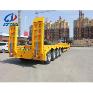 28 tons two speed Yahua / JOST Landing Gear 40 ft 3 axle low bed semi trailer