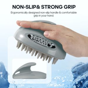 Gray Interchangeable Scalp Scrub Brush With 3 Hardness Levels