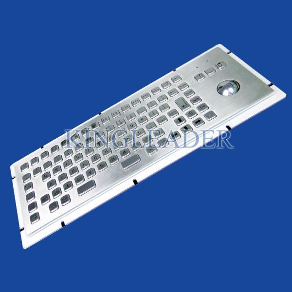 IP65 Rated Stainless Steel Industrial Computer Kiosk Keyboard With Trackball