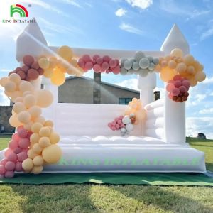 Custom Wedding Party Inflatable Bouncer White Bouncy House Jumping Castle
