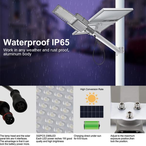 IP65 Solar Panel Street Lamp Post 6000K Outdoor 200 Watt Solar Street Light