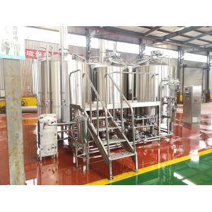 Steam / Gas Heated Brewhouse Beer Brewing Machine Semi Automatic Control
