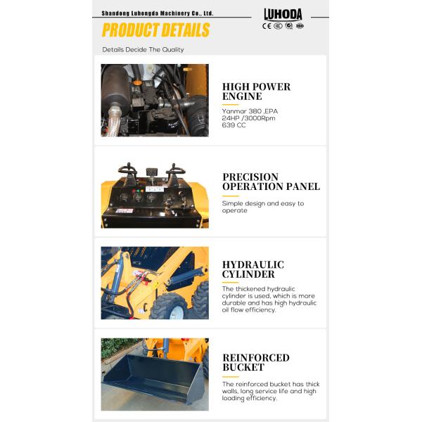 Yanmar Engine Diesel Closed System Skid Steer Loader Attachment Wheel Skid Loader on Sale