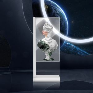 55-inch OLED Transparent Screen-Floor-standing L-style 1920*1080 Resolution 600