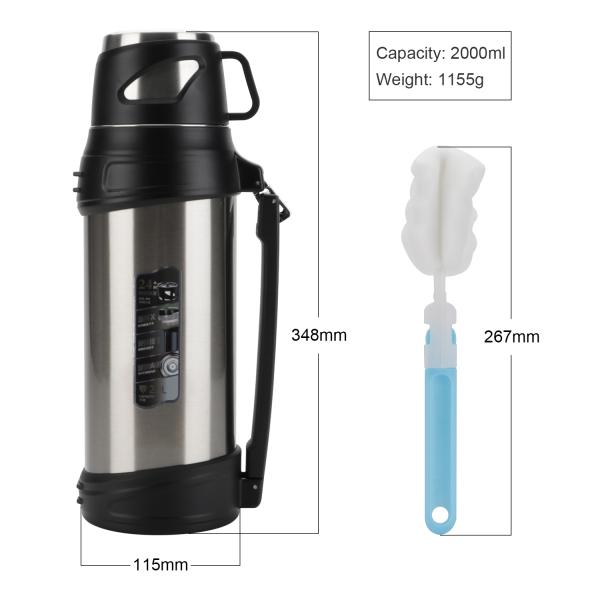 Insulated Vacuum Travel Pot Wide Mouth 18/8 Stainless Steel Thermos For S Keep Cold & Hot Beverages For 48