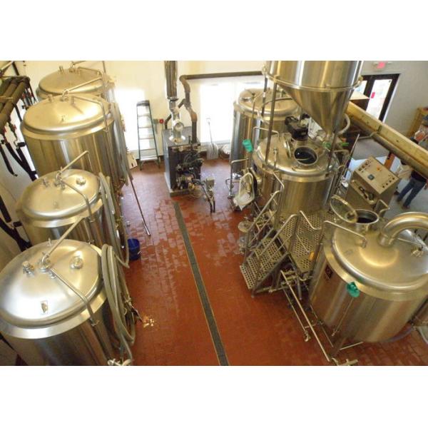 PLC Control 2000L Large Beer Brewing Equipment Stainless Steel SUS304 Steam Heating