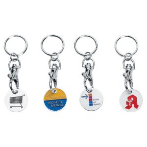 caddy coin key chain, trolley coin keychains, coin holers