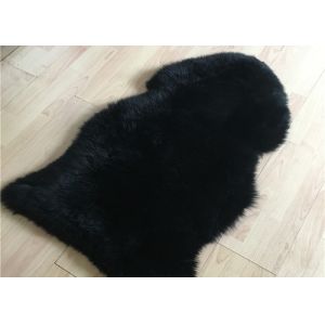 Real Sheepskin Rug Australia Single Pelt Long Wool Black Sheepskin