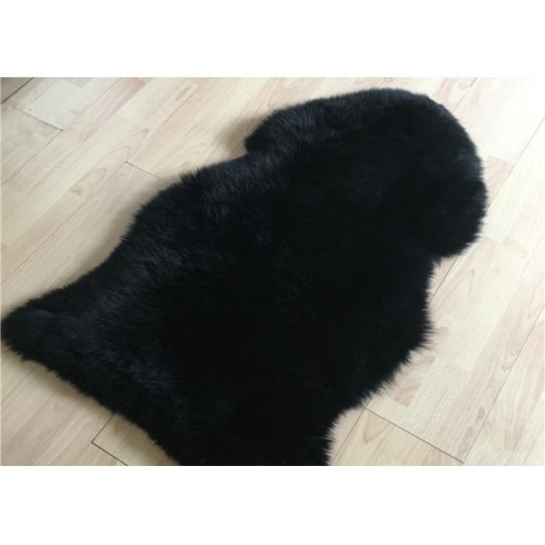 Buy Real Sheepskin Rug Australia Single Pelt Long Wool Black Sheepskin at wholesale prices