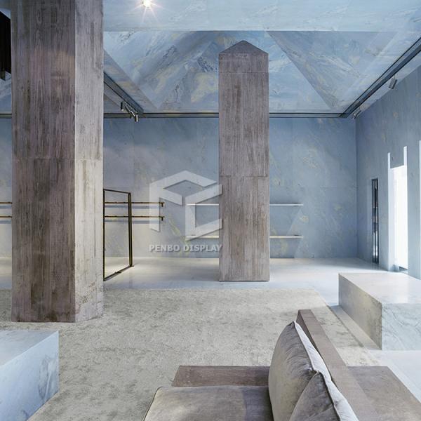 Electroplates Clothing Shop Display Furniture Garment Display Racks