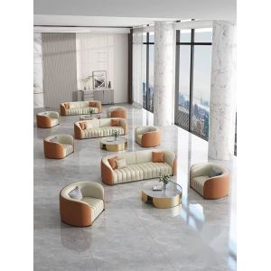 Modern Hotel Lobby Furniture Sectional Sofa and table set For Reception And