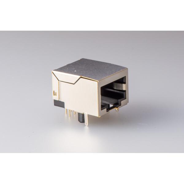 China Gold Flash 90 Degree RJ45 10P8C With Shielded And No LED ,  PCB Female Jack on sale China Gold Flash 90 Degree RJ45 10P8C With Shielded And No LED ,  PCB Female Jack on sale