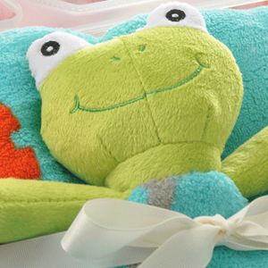 Baby Unisex Frog Fleece Blanket Animal Face Security Plush Blanket
